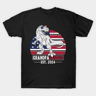 PROMOTED TO GRANDPASAURUS BABY ANNOUNCEMENT 2024 T-Shirt